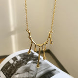 925 Silver Irregular Necklace Pendant Punk Long Sweater Chain for Women