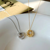 925 Silver Circle Necklace Minimalist Boho Collar