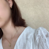 925 Silver Abstract Face Moon Star Necklace Pendant Clavicle Chain Jewelry