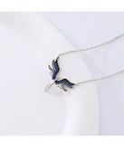 925 Silver Angel Wings Necklace with Niche Zircon Pendant