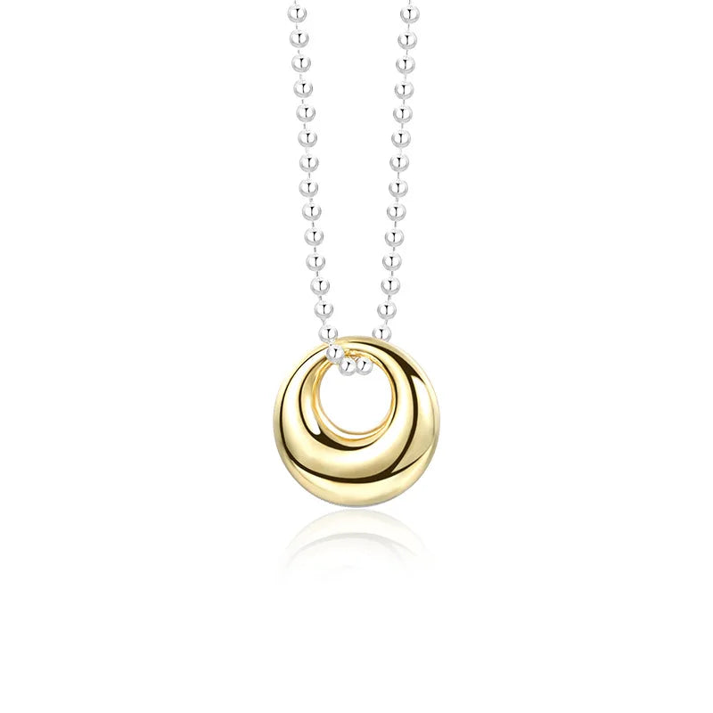 925 Silver Bead Chain Necklace Pendant Clavicle Jewelry