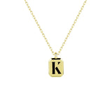 925 Silver Light Agate Letter Necklace Pendant Alphabet Collar Jewelry