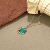 925 Sterling Silver Star Moon Coin Pendant Necklace