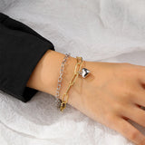 925 Silver Double Heart Bracelet/Necklace for Women