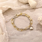 925 Silver Double Heart Bracelet/Necklace for Women
