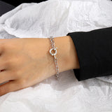 925 Silver Double Heart Bracelet/Necklace for Women