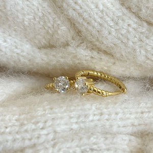 925 Silver Zircon Stud Earrings Niche Ring Jewelry