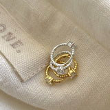 925 Silver Zircon Stud Earrings Niche Ring Jewelry