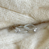 925 Silver Zircon Stud Earrings Niche Ring Jewelry