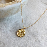 925 Silver Abstract Round Necklace Pendant Light Folded Irregular