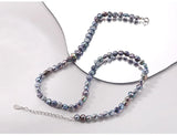 925 Silver Grey Pearl Choker Necklace Romantic Baroque Collar Jewelry
