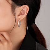 925 Silver Light Heavy Industry Thread Earrings Niche C-shape