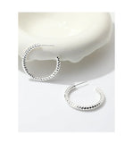 925 Silver Light Heavy Industry Thread Earrings Niche C-shape