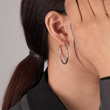 925 Silver Light Heavy Industry Thread Earrings Niche C-shape