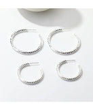 925 Silver Light Heavy Industry Thread Earrings Niche C-shape
