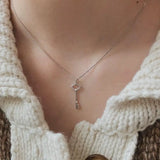 925 Silver Light Key Necklace Pendant Clavicle Chain Jewelry
