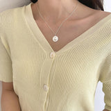 925 Silver Cat Head Coin Necklace - Personality Clavicle Chain