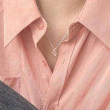 925 Silver Heart Necklace Pendant Hollow Love Necklace Jewelry