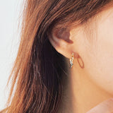 925 Sterling Silver Irregular Hoop Earrings Hollow Drop Jewelry