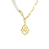 925 Silver Pearl Clavicle Chain Necklace Pendant