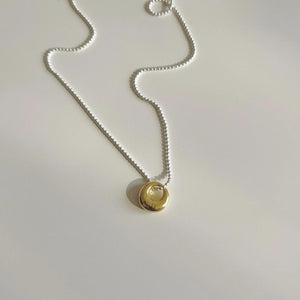 925 Silver Oval Irregular Necklace Personality Pendant Jewelry