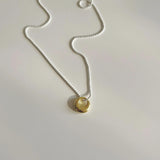 925 Silver Oval Irregular Necklace Personality Pendant Jewelry