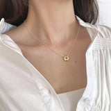 925 Silver Oval Irregular Necklace Personality Pendant Jewelry