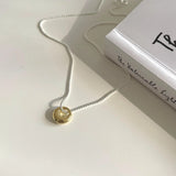 925 Silver Oval Irregular Necklace Personality Pendant Jewelry