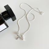 925 Silver Bow Snake Bone Necklace Pendant Personality Collar Jewelry