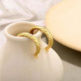 925 Silver Twist Hoop Earrings Retro Drop Jewelry