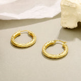 925 Silver Twist Hoop Earrings Retro Drop Jewelry