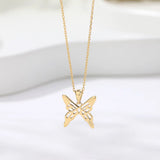 925 Silver Personalized Hollow Butterfly Necklace Clavicle Chain