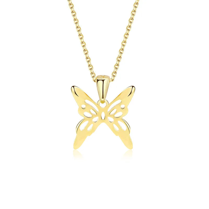 925 Silver Personalized Hollow Butterfly Necklace Clavicle Chain