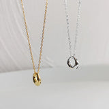 925 Silver Light Ring Couple Necklace Pendant Clavicle Chain