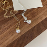 925 Silver Light Small Bulb Pearl Necklace Baroque Pearl Pendant