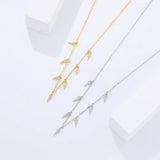 925 Silver Tassel Zircon Necklace Stack Clavicle Chain