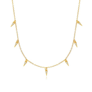925 Silver Tassel Zircon Necklace Stack Clavicle Chain