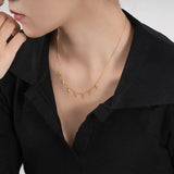 925 Silver Tassel Zircon Necklace Stack Clavicle Chain