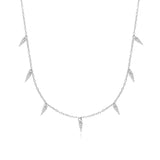 925 Silver Tassel Zircon Necklace Stack Clavicle Chain