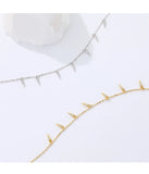 925 Silver Tassel Zircon Necklace Stack Clavicle Chain
