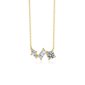 925 Silver Zircon Necklace Retro Clavicle Chain Jewelry