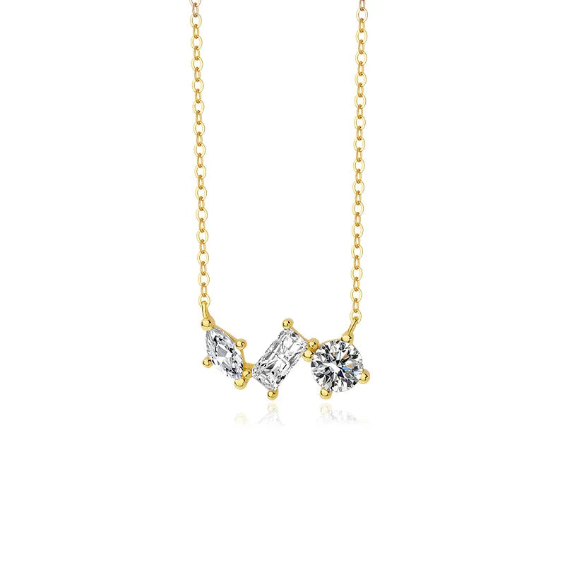 925 Silver Zircon Necklace Retro Clavicle Chain Jewelry