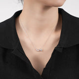 925 Silver Zircon Necklace Retro Clavicle Chain Jewelry