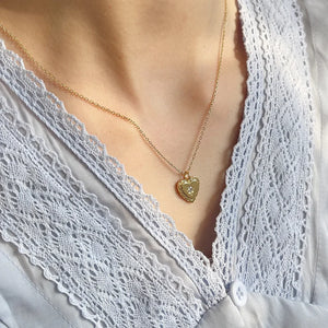 925 Silver Heart Necklace Pendant Boho Choker Crystal Jewelry