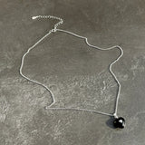 925 Silver Agate Love Necklace Pendant Girl Jewelry