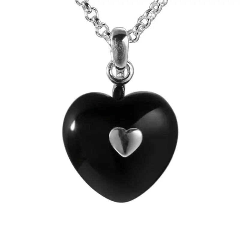 925 Silver Agate Love Necklace Pendant Girl Jewelry