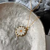 925 Silver Chrysanthemum Necklace Pendant Chic18k Female Jewelry