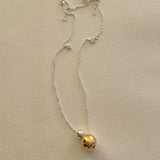 925 Silver Double Ball Necklace Minimalist Style Family Jewelry