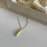 925 Silver Minimalist Double Pointed Necklace Pendant Bar Necklace