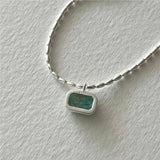 925 Sterling Silver Olive Bead Clavicle Necklace Pendant